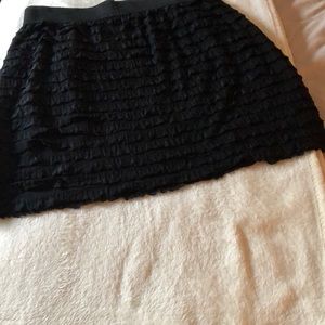 Black ruffled skirt